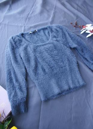 Брендовый свитерик травка пушистый укороченный зара