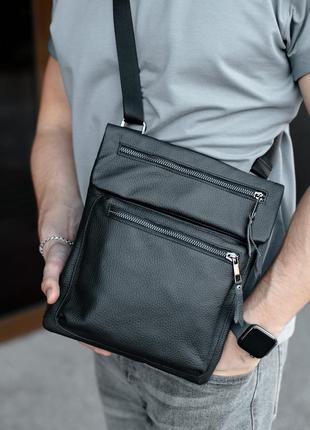 Премиум мужская кожаная сумка мессенджер личной ручной работы
