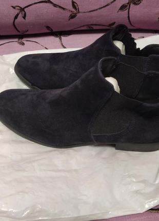 Ботинки кожаные замшевые на резинках на стопу 25-25,5 см (37)