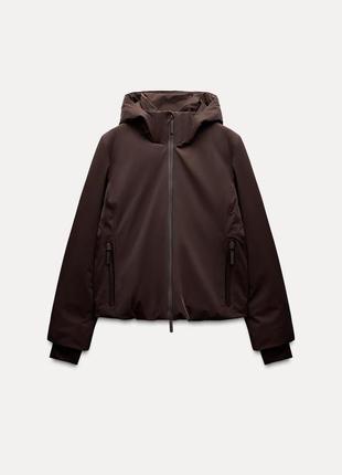 Пуховик женский коричневый zara new
