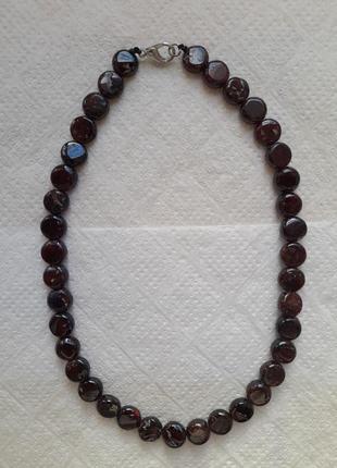 Бусы чокер гранат натуральный камень