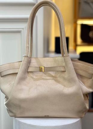 Hana medium faux suede tote bag колір	off-white