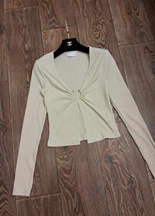 Бежевый лонгслив/топ с длинным рукавом от asos💗