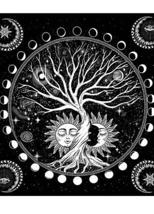 Скатерть для гадания древо жизни солнце луна коврик магический аксессуар+подарок