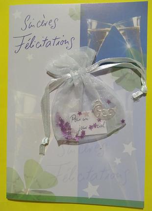 Открытка с конвертом 16,6×11,5 "стых приветствий для особого дня", нитевичка.