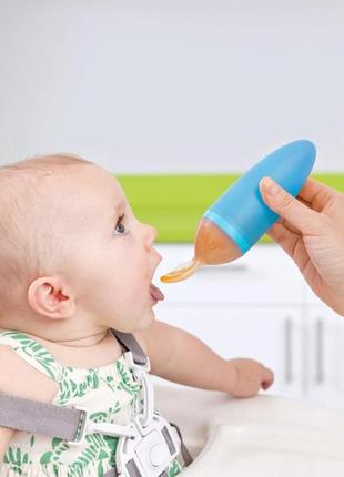 Ложка для кормления ребенка, прикорм с дозатором boon squirt