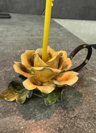 Підсвічник троянда, декор вінтаж свічник