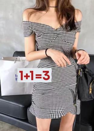 1+1=3 🎁 невероятное короткое платье в клетку от zara