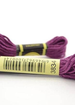 Нитки мулине для вышивки схс 3834 фиолетовый , 8 м