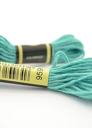 Нитки мулине для вышивки схс -959 средняя морская зелень , 8 м