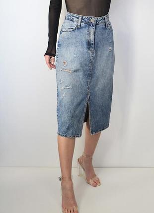 Джинсовая юбка миди cracpot💙