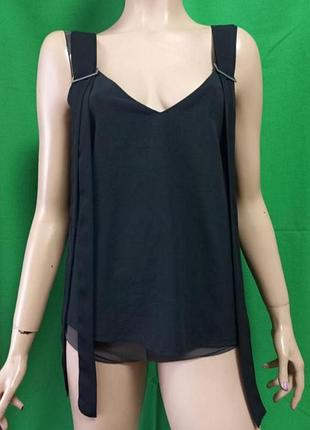 Топ на подкладке с декором из пряжек и длинных лент из ткани stradivarius