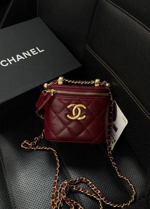 Сумка женская кожаная chanel mini