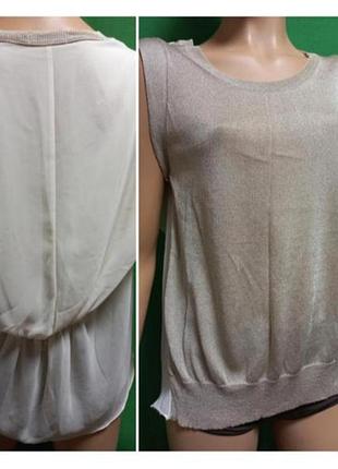 Lucy & co.  комбинированная блуза из люрексового трикотажа и шифона