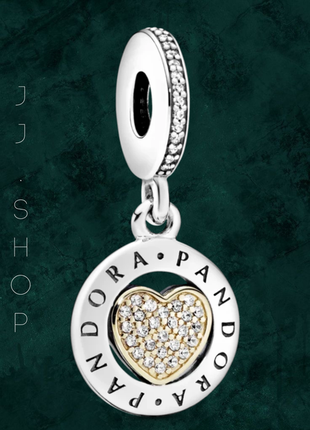 Серебряная бусина шарм "сердце" pandora (пандора) 792082cz