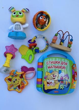 Игрушки для малышей, игрушки fisher price, погремушки, робот бибо, интерактивные игрушки