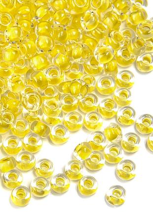 Бисер чехия preciosa 10/0 № 38386 (прокрашенный жёлтый с блестинкой) / 10 г