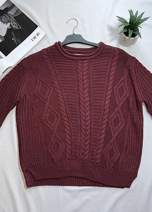 Светр pull&bear бургунді