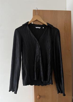 Блузка/блуза/сорочка жіноча чорна з довгим рукавом melting stockholm