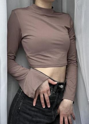 Кофта/лонгслив/лонг/кроп-топ с длинным рукавом (розово-коричневый цвет) повседневная/спортивная h&amp;m the move collection