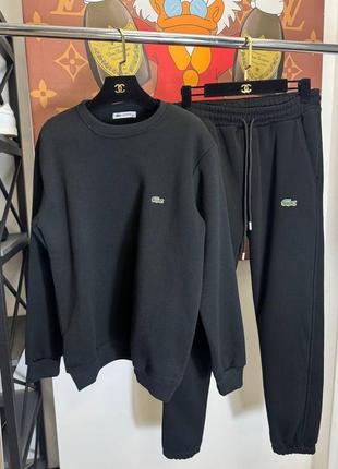 Спортивный костюм lacoste на флисе-мужской костюм lacoste на флисе-костюм lacoste на флисе-теплый костюм lacoste мужской