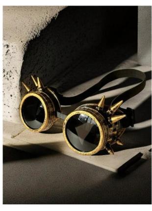 Стимпанк очки с шипами для косплея, фотосессии, хэллоуина+подарок