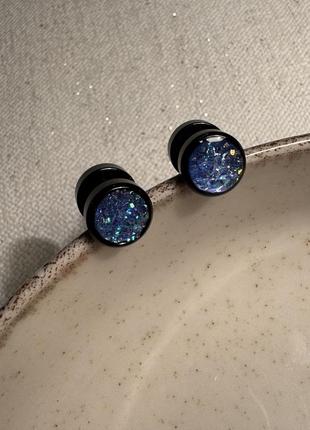 Серьги кристаллы сияющие гвоздики-шайбы