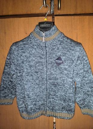 Теплая кофта на молнии для мальчика р.110/116