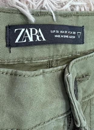 Джоггеры зеленые джинсы карго zara размер 30