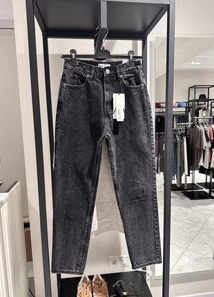 Джинсы zara mom рваные, джинсы мом фит