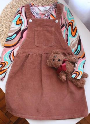 Классный вельветовый сарафан в мелкий рубчик george 5-6 лет