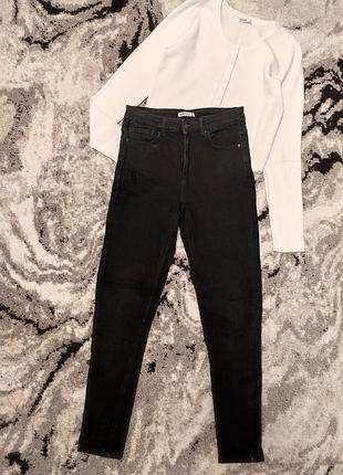 Чорні джинси скіні з високою посадкою ,р.xs