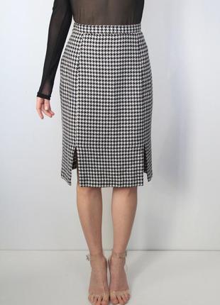 Юбка миди теплая в гусиную лапку🖤🤍