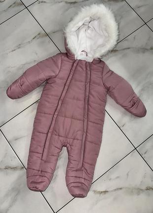 Демисезонный комбинезон so cute 6-9 мес (68-74 см) пудровый, розовый