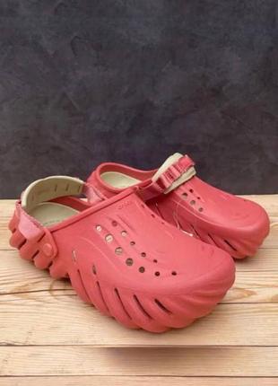 Крокс екхо клог червоні crocs echo clog strawberry-wine