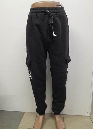 Штаны спортивные&nbsp; мужские серые на флисе т-6387. размеры:l,xl, 2xl, 3xl