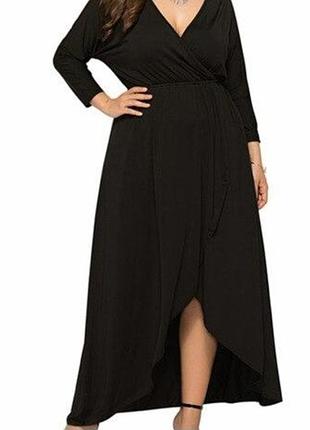 Стильное, эластичное, красивое,черное платье миди