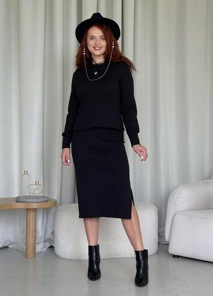 Женский костюм свитшот + юбка