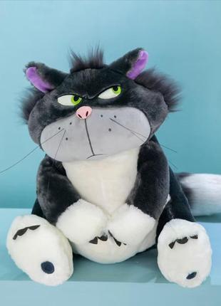 Мягкая игрушка кот люцифер 60 см, плюшевый кот игрушка из мультфильма золышка, темно-серый