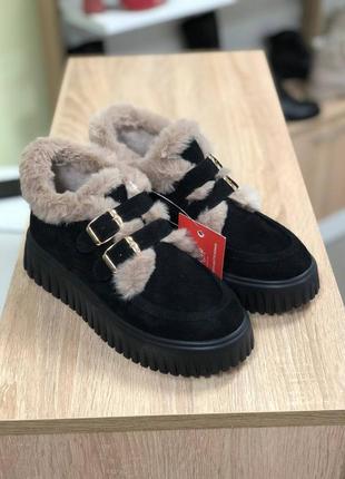 Легкие зимние лоферы, из замши, 37,38,40,41р