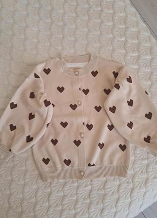 Свитер кардиган для девочки