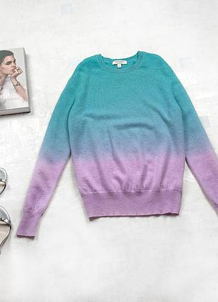 Кашемировый свитерок autograph pure cashmere бирюзово-сиреневым градиентом