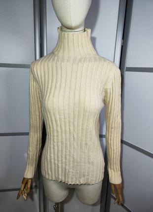 Tinonel collection теплый гольф в рубчик кремового цвета 2