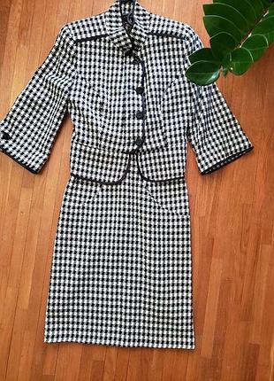 Костюм в офисном стиле в гусиную лапку платья платья гусиная лапка