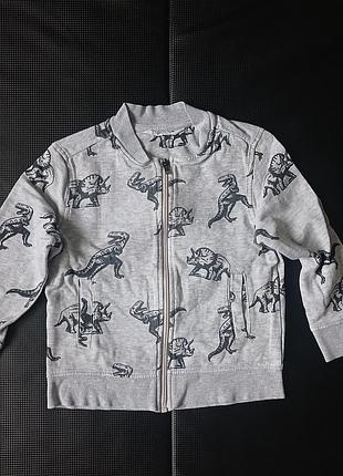 Свитер бомбер h&amp;m 4-6 с динозаврами