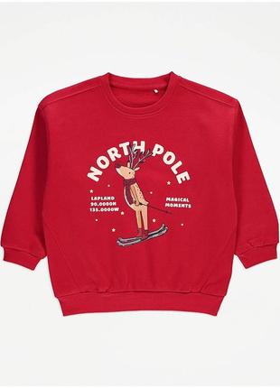 Рождественская красная детская толстовка george 6446
