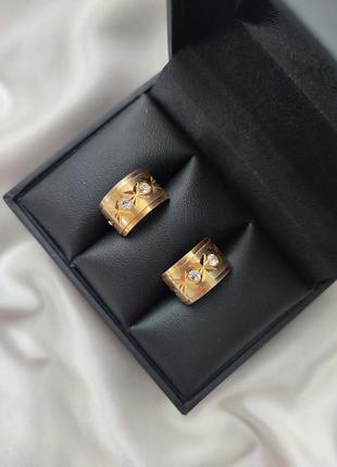 Вінтажні сережки з кристалами swarovski позолота, американа