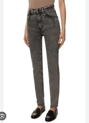 Джинсы серые, скинни с высокой посадкой