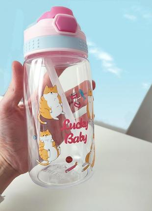 Поилка 400 мл, бутылка для воды, бутилка с трубочкой