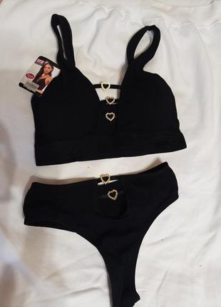 Бельё в рубчик топ